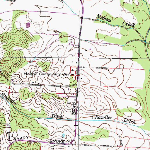 Topographic Map of Nelson Community Center, TN