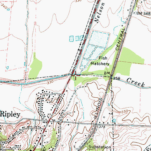 Topographic Map of Nelson Creek, TN