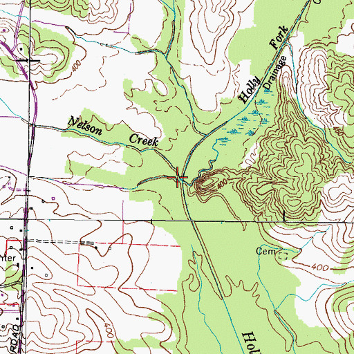 Topographic Map of Nelson Creek, TN
