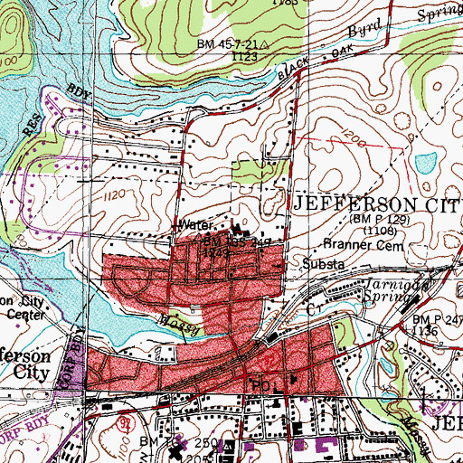 Topographic Map of Nelson Merry School, TN