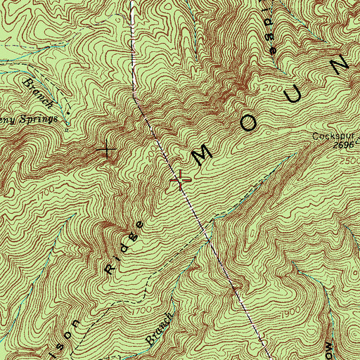 Topographic Map of Nelson Ridge, TN