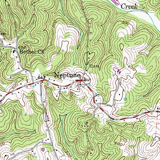 Topographic Map of Neptune, TN