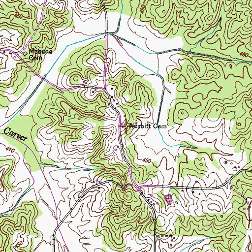 Topographic Map of Nesbitt Cemetery, TN