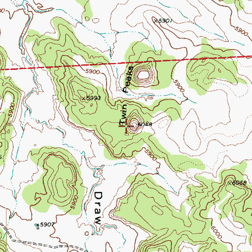 Topographic Map of Twin Peaks, AZ