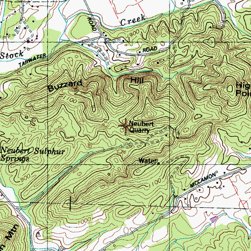 Topographic Map of Neubert Quarry, TN