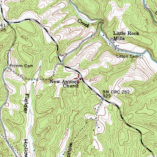 Topographic Map of New Antioch Church, TN