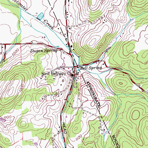 Topographic Map of New Bethany Church, TN