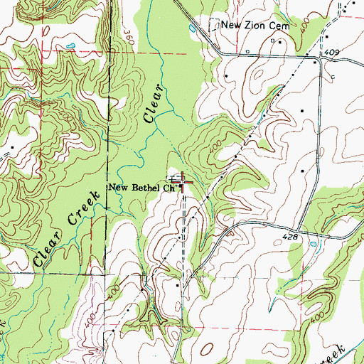 Topographic Map of New Bethel Church, TN