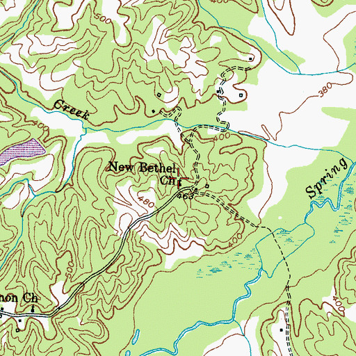 Topographic Map of New Bethel Baptist Church, TN