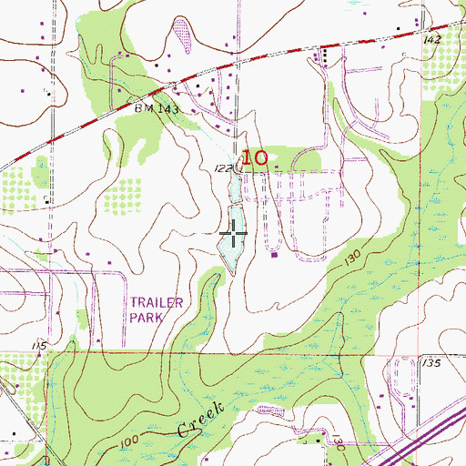 Topographic Map of Flowerwood Nursery Number Three Lake, AL