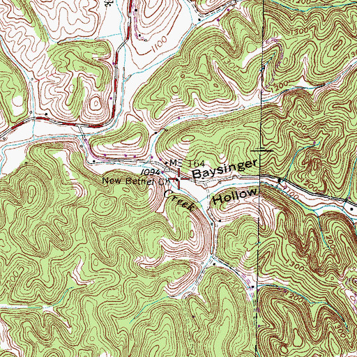 Topographic Map of New Bethel Church, TN