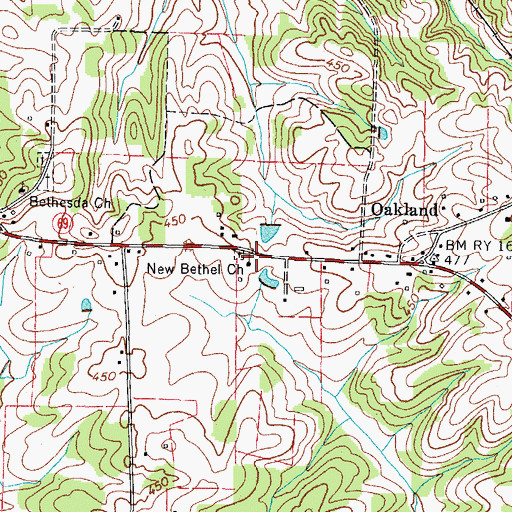Topographic Map of New Bethel Church, TN