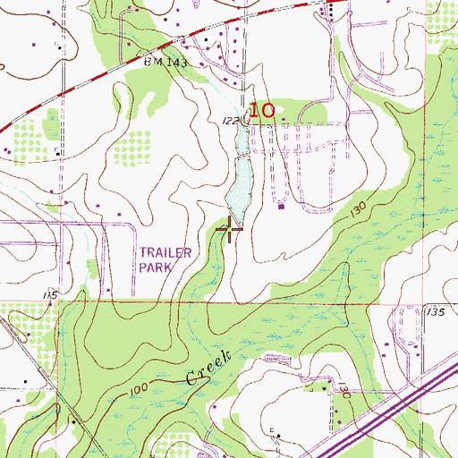 Topographic Map of Flowerwood Nursery Number 3 Dam, AL