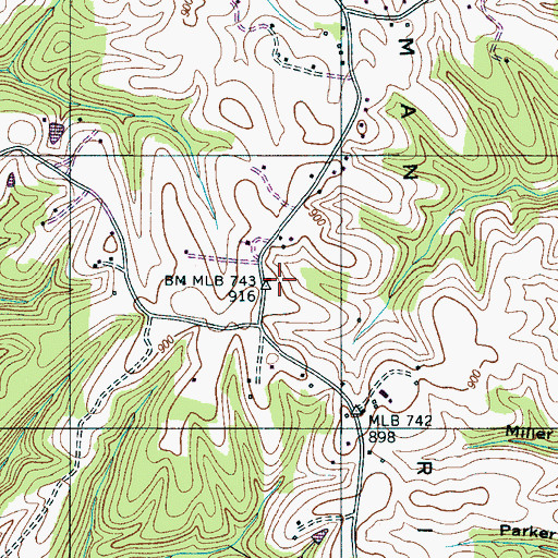 Topographic Map of New Bethel School, TN