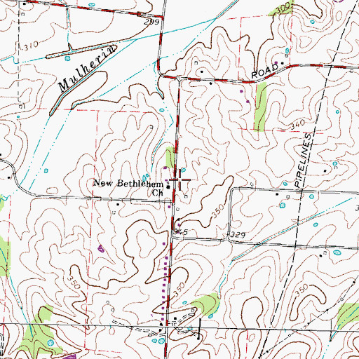 Topographic Map of New Bethlehem Church, TN