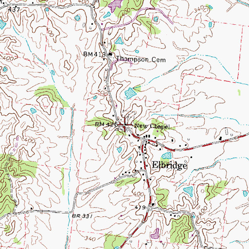 Topographic Map of New Chapel, TN