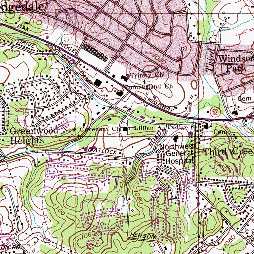 Topographic Map of New Covenant Church, TN