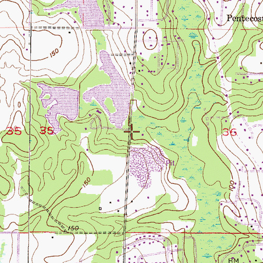 Topographic Map of Smith Pond, AL