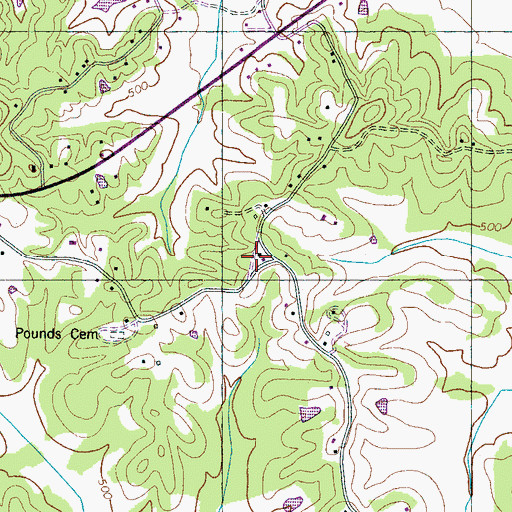 Topographic Map of New Delight School, TN