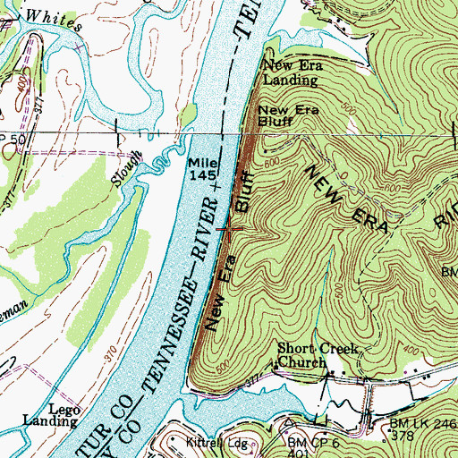 Topographic Map of New Era Bluff, TN