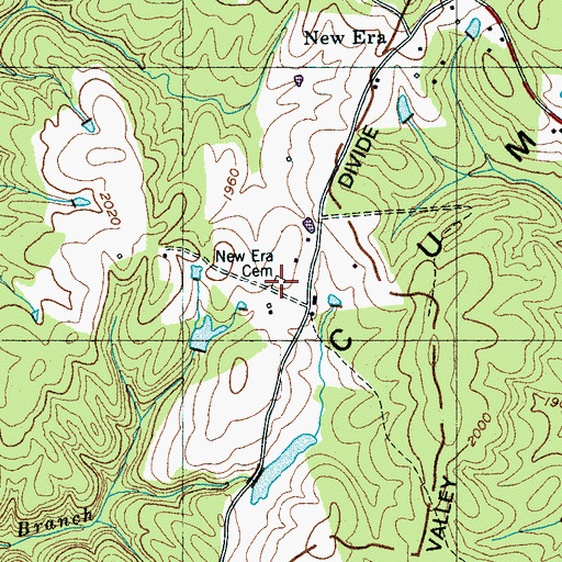 Topographic Map of New Era Cemetery, TN