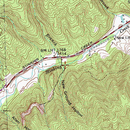 Topographic Map of New Ground Hollow, TN