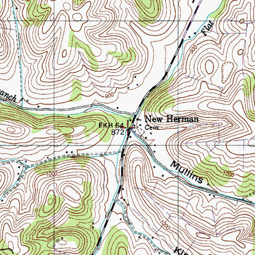 Topographic Map of New Herman, TN
