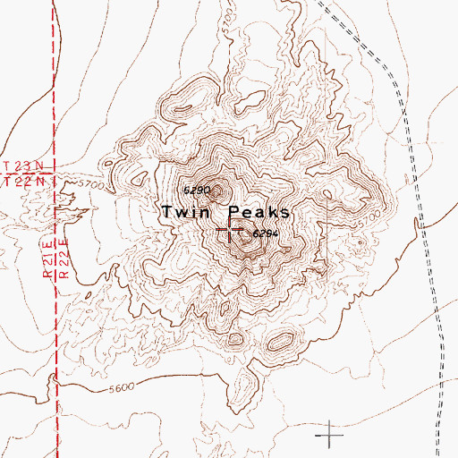 Topographic Map of Twin Peaks, AZ