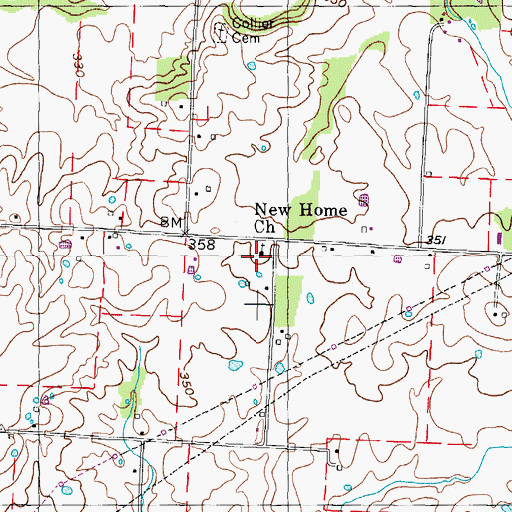 Topographic Map of New Home Church, TN