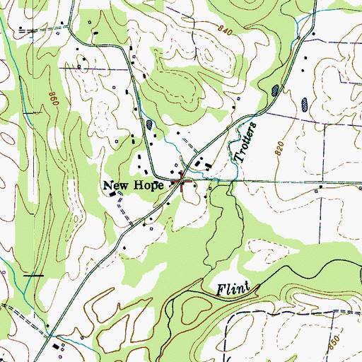 Topographic Map of New Hope, TN