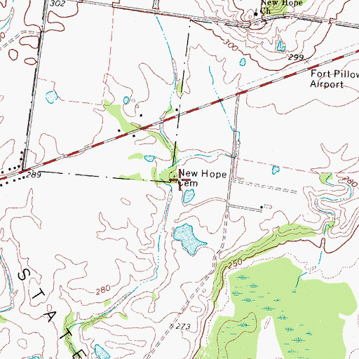 Topographic Map of New Hope Cemetery, TN