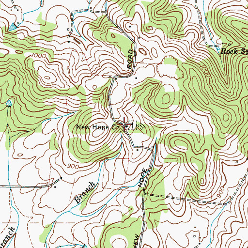 Topographic Map of New Hope Church, TN