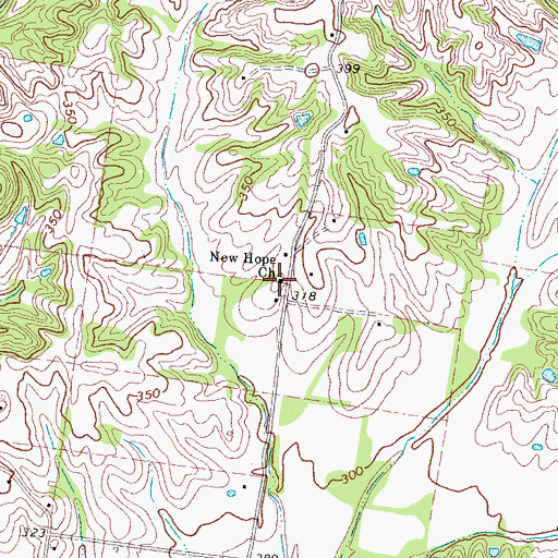 Topographic Map of New Hope Church, TN