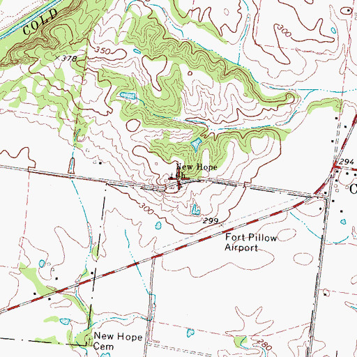 Topographic Map of New Hope Church, TN