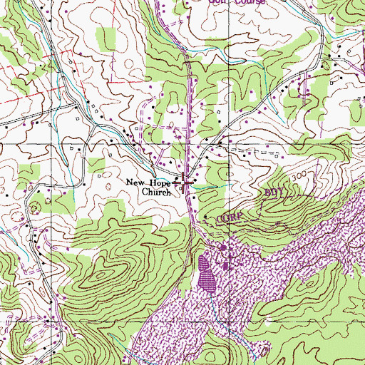 Topographic Map of New Hope Baptist Church, TN