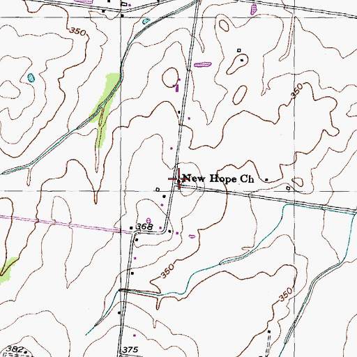 Topographic Map of New Hope Baptist Church, TN