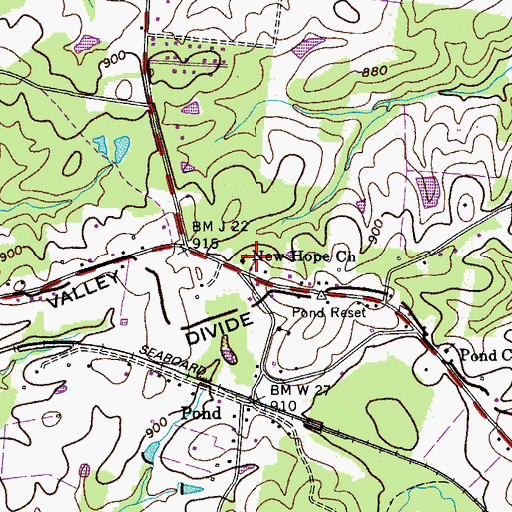 Topographic Map of New Hope Church, TN