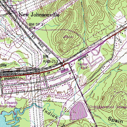 Topographic Map of New Johnsonville, TN