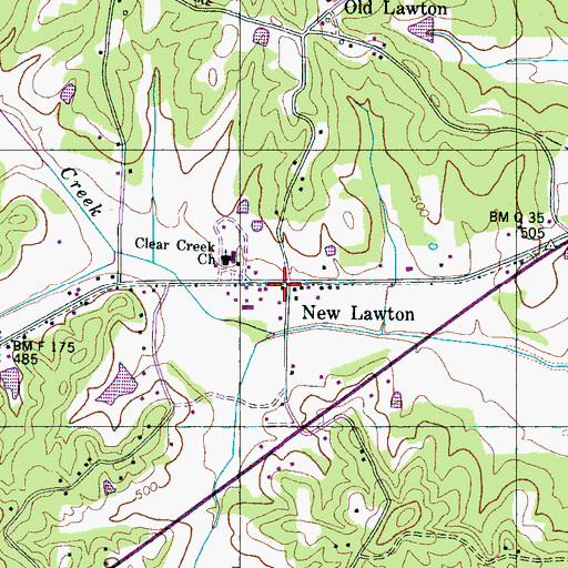 Topographic Map of New Lawton, TN