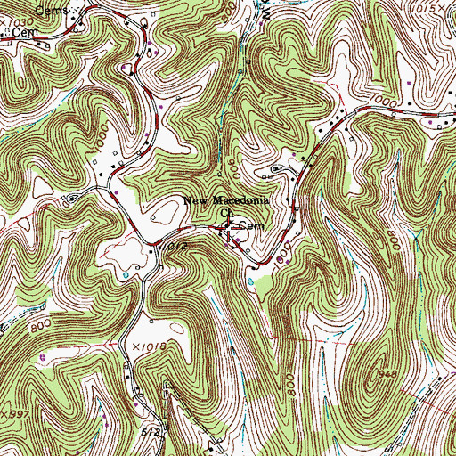 Topographic Map of New Macedonia Church, TN