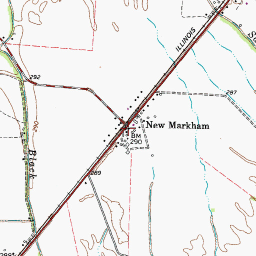 Topographic Map of New Markham, TN