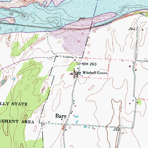 Topographic Map of New Mitchell Grove Church, TN