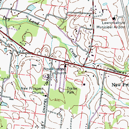 Topographic Map of New Prospect Church, TN
