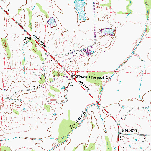 Topographic Map of New Prospect Church, TN