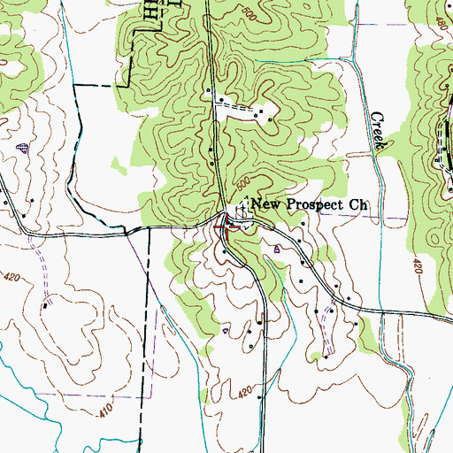 Topographic Map of New Prospect Missionary Baptist Church, TN