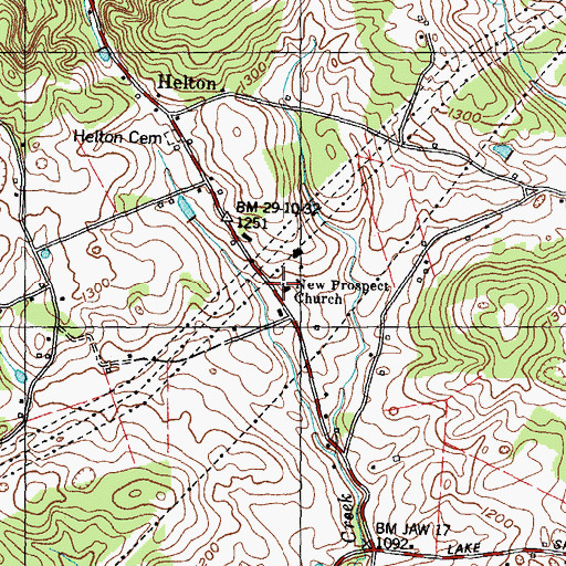 Topographic Map of New Prospect Church, TN