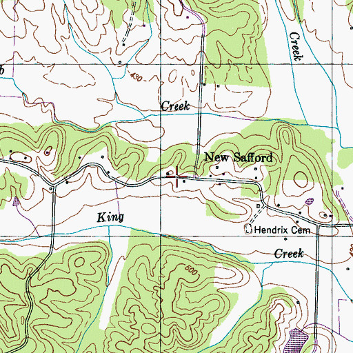 Topographic Map of New Safford, TN
