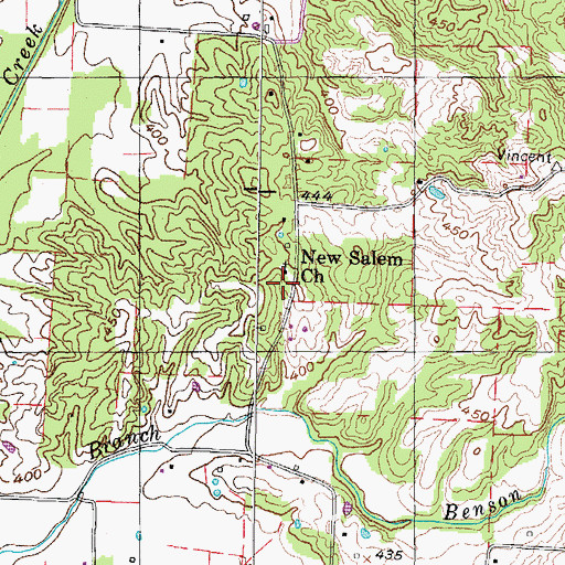 Topographic Map of New Salem Church, TN