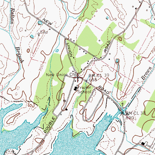Topographic Map of New Union Church, TN