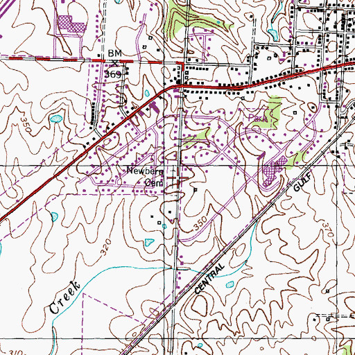 Topographic Map of Newbern Cemetery, TN